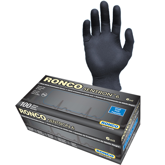Sentron6 Black Nitrile Gloves - 6 Mil